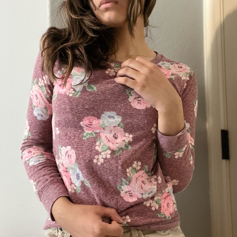 Justice Floral Long Sleeve Shirt